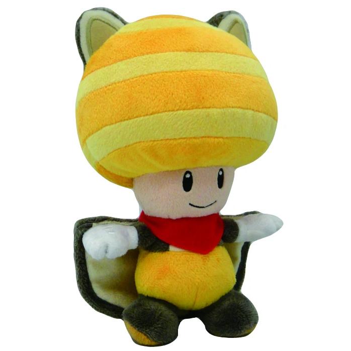 Super Mario Series Flying Squirrel Yellow Toad Plush, 9"