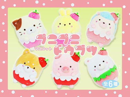 Kawaii Animal & Friends Scooshin 6" Strawberry Animal Plush