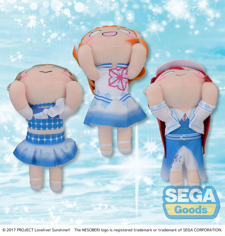 Love Live! Sunshine!! Nesoberi Lay-Down Plush Set – 2nd Years “smile smile ship Start!” (All 3) | SEGA