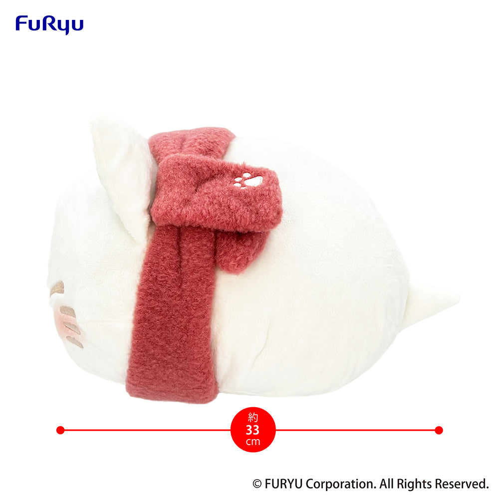 Nemuneko Cat Big Plush Toy with Red Scarf - Official Banpresto Japanese Collectible