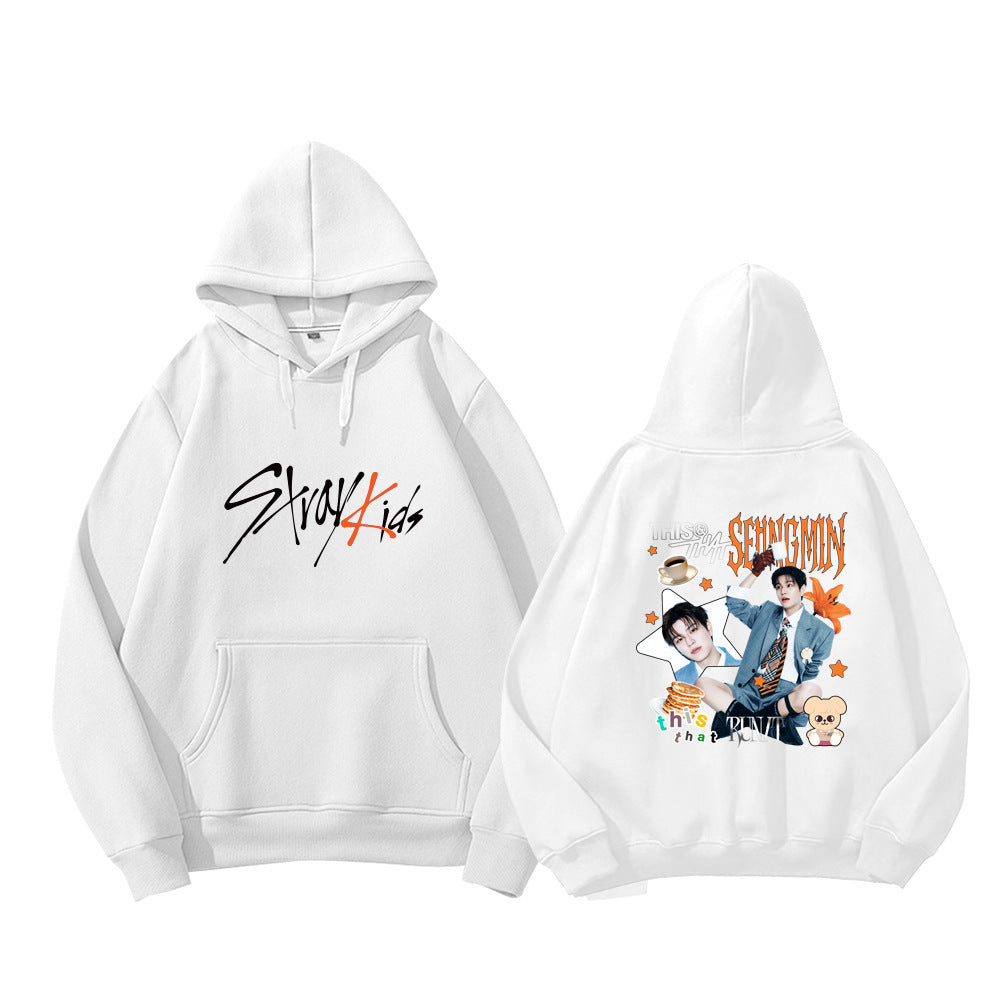 SKZ THIS & THAT Cartoon Print Pullover Hoodie