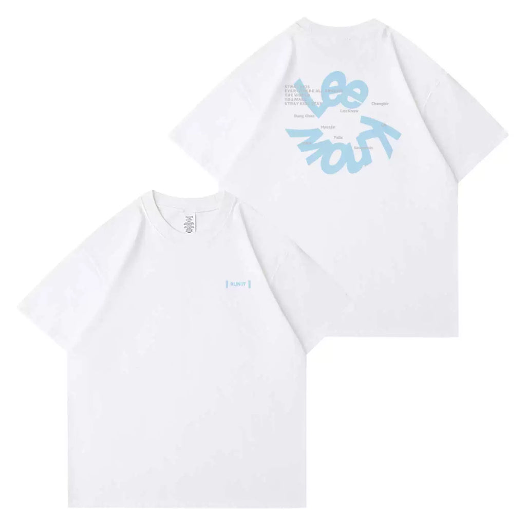 SKZ World Tour RUN IT Printed Short-sleeved T-shirt