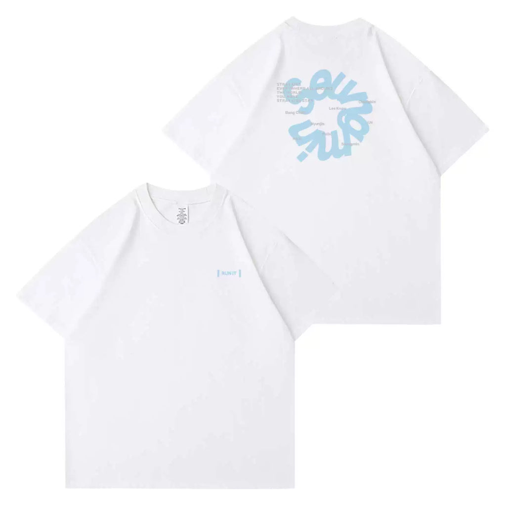 SKZ World Tour RUN IT Printed Short-sleeved T-shirt