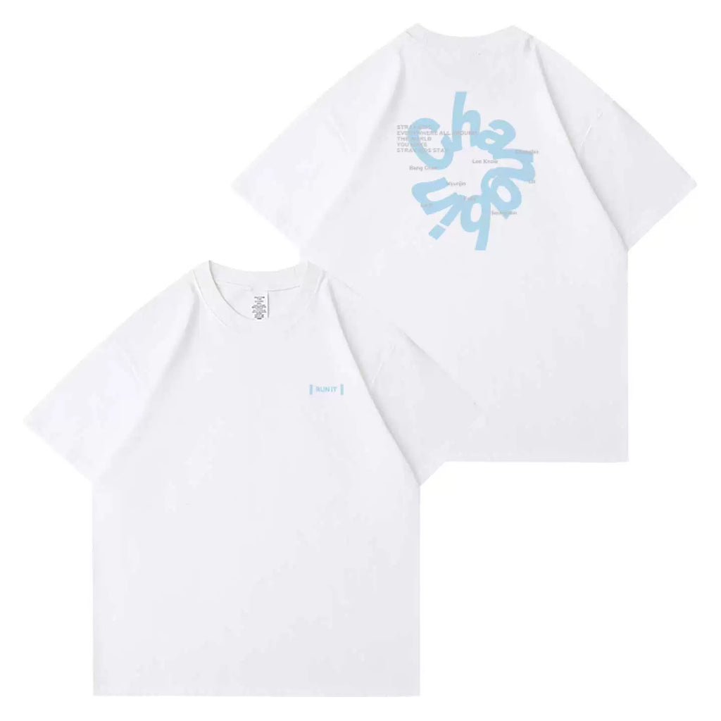 SKZ World Tour RUN IT Printed Short-sleeved T-shirt