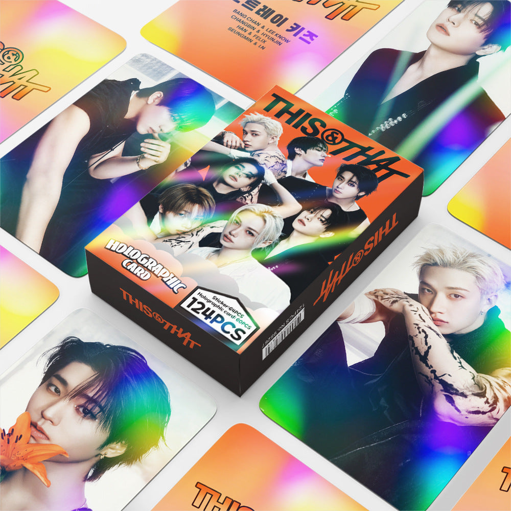 124PCS SKZ Album THIS & THAT Holographic Photocard Sticker