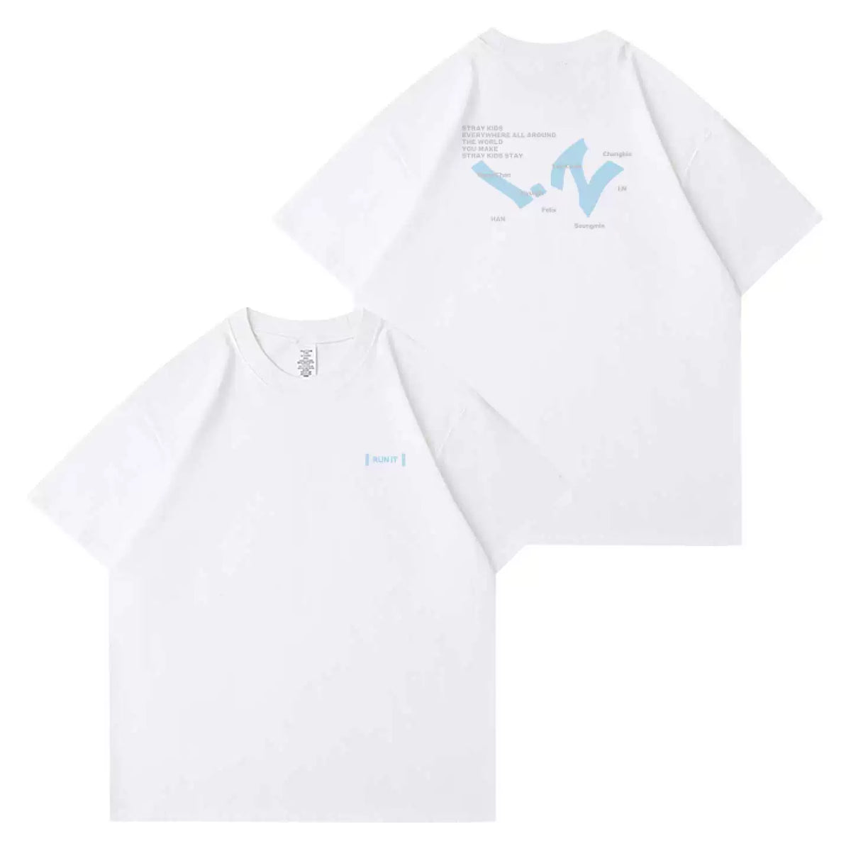 SKZ World Tour RUN IT Printed Short-sleeved T-shirt