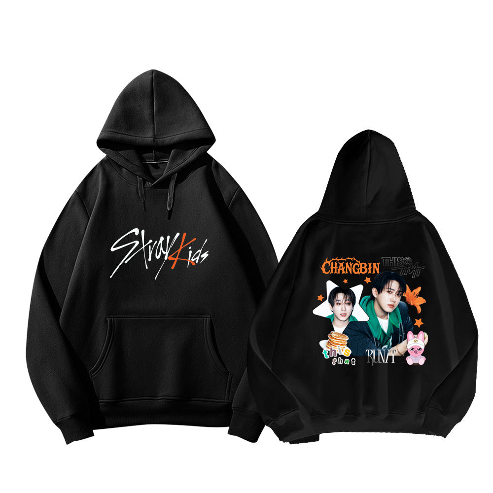 SKZ THIS & THAT Cartoon Print Pullover Hoodie