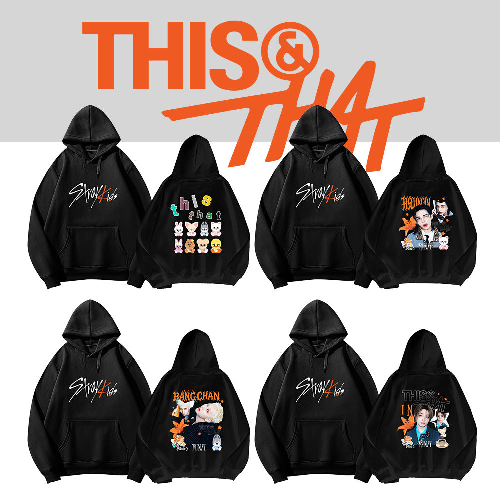 SKZ THIS & THAT Cartoon Print Pullover Hoodie