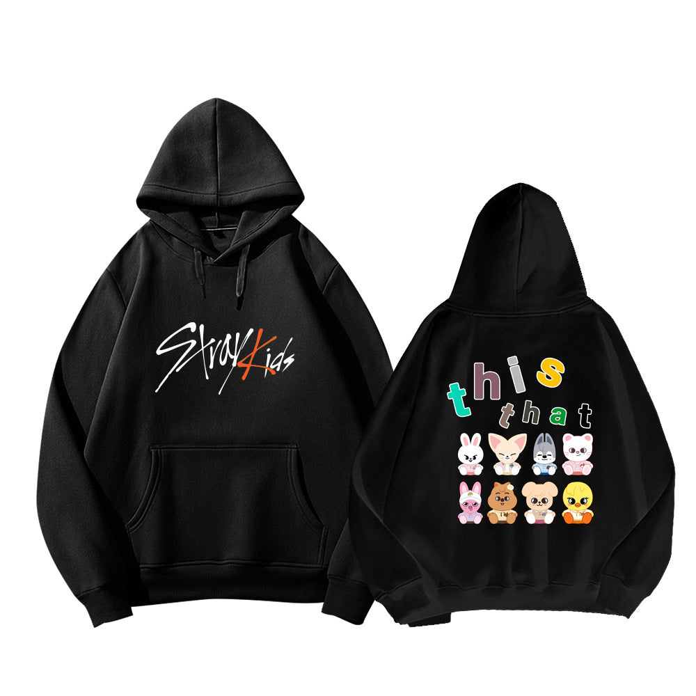 SKZ THIS & THAT Cartoon Print Pullover Hoodie