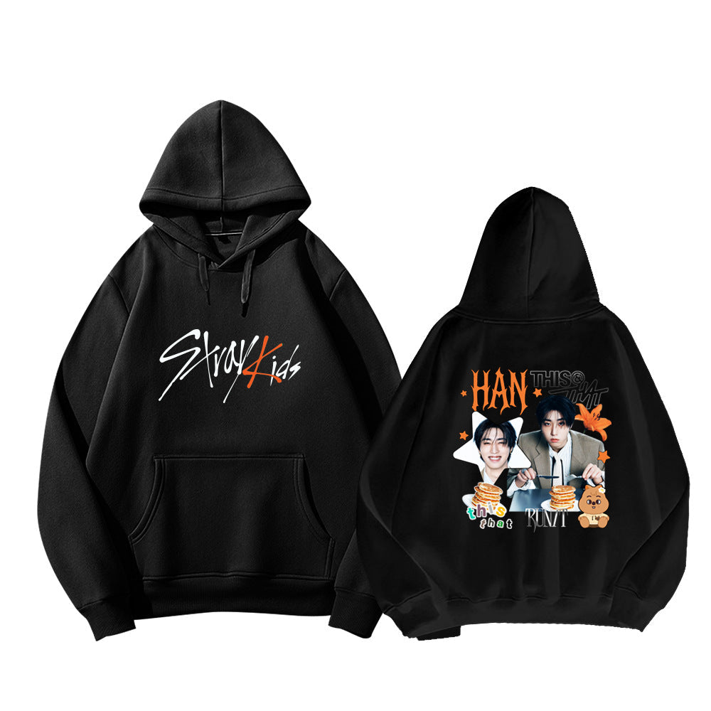 SKZ THIS & THAT Cartoon Print Pullover Hoodie