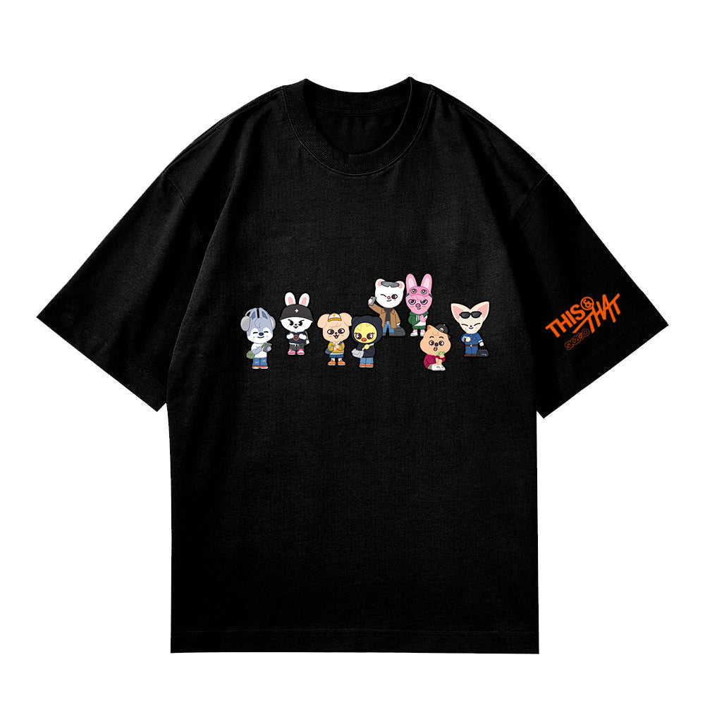 SKZ THIS & THAT Cartoon Print Short-sleeved Top