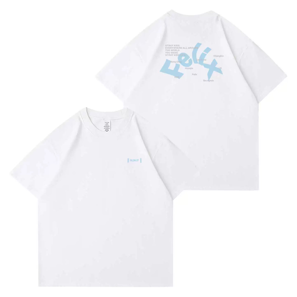 SKZ World Tour RUN IT Printed Short-sleeved T-shirt
