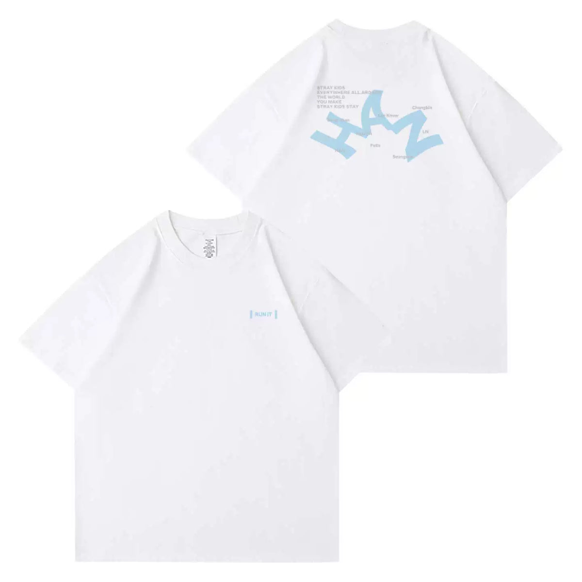 SKZ World Tour RUN IT Printed Short-sleeved T-shirt