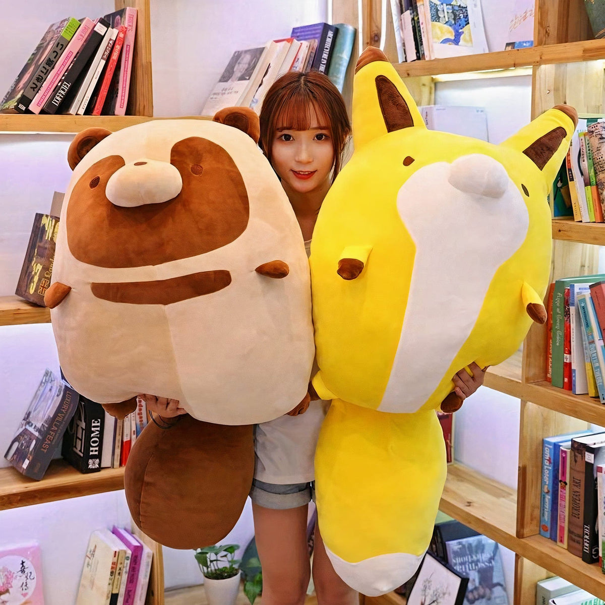 Plumpy Chonky Rigby the Mischievous Raccoon and Autumn the Mellow Fox Plushies