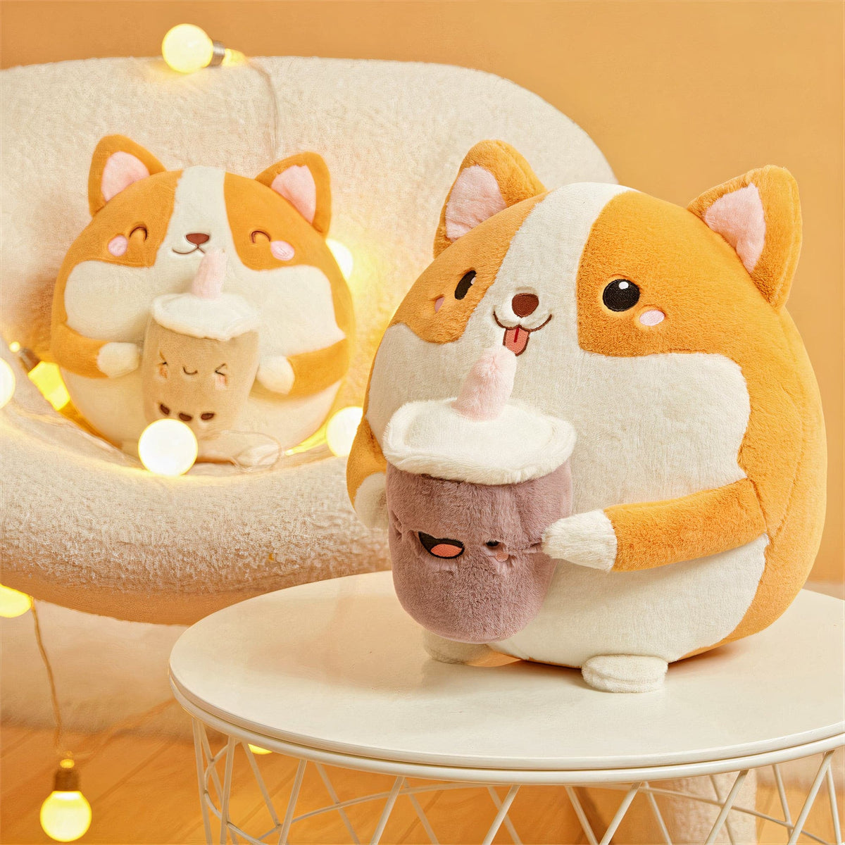 Plumpy Corgi Bubble Tea Plushie