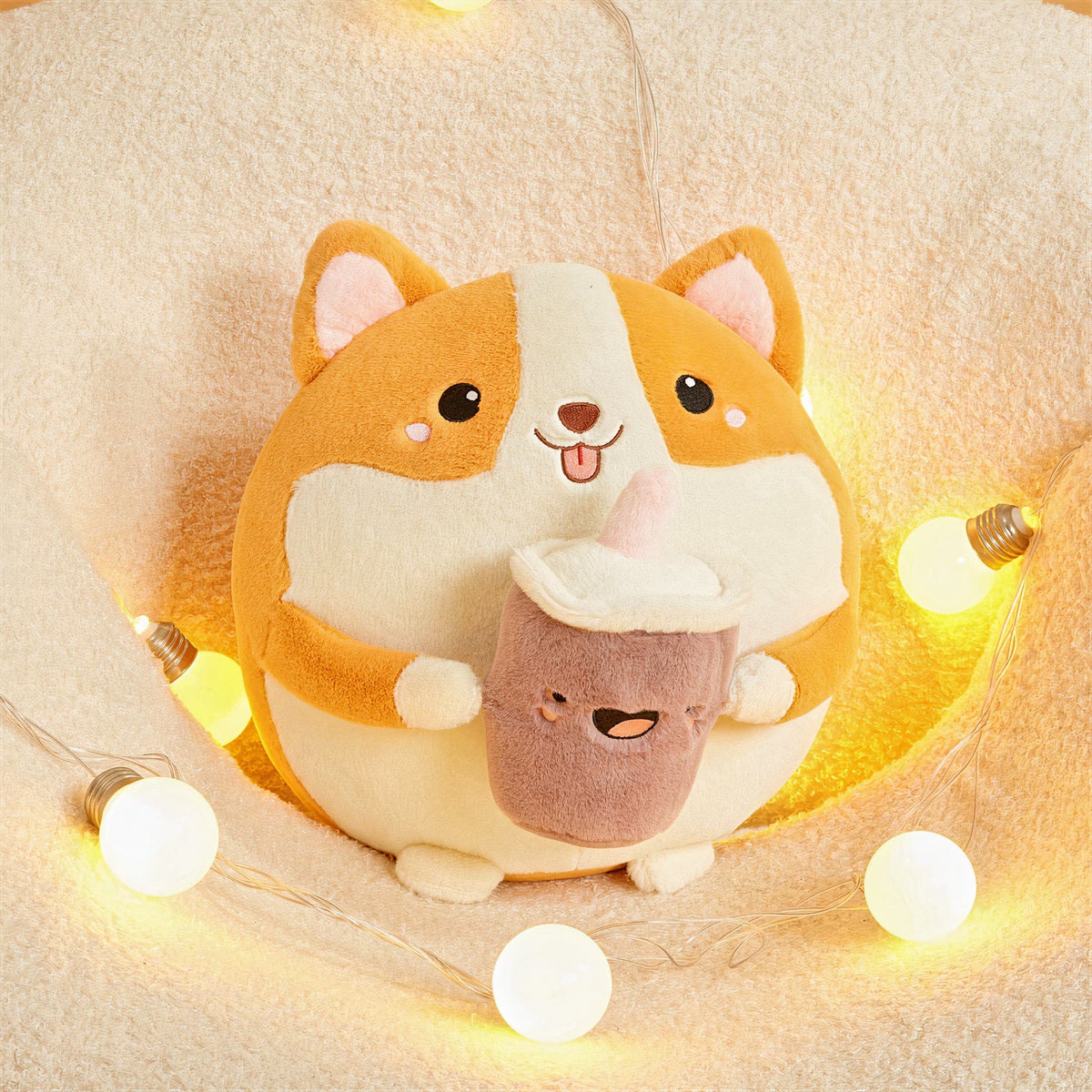 Plumpy Corgi Bubble Tea Plushie
