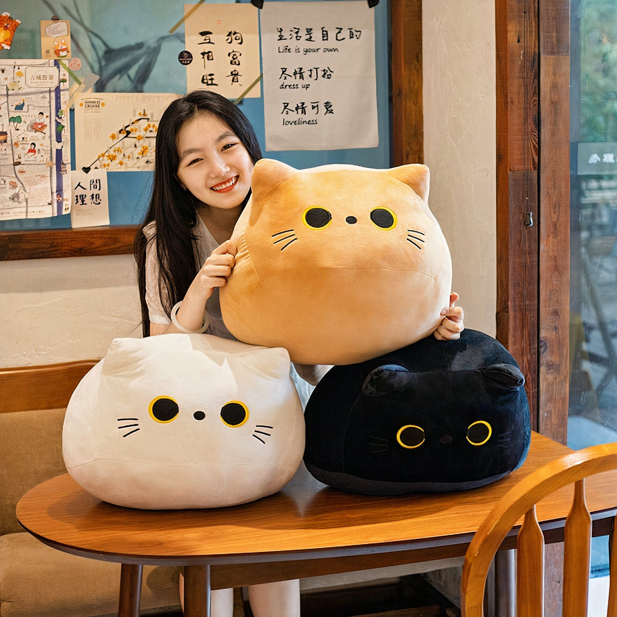 Plumpy Mimi, Bobo, and Yami Cat Plushie
