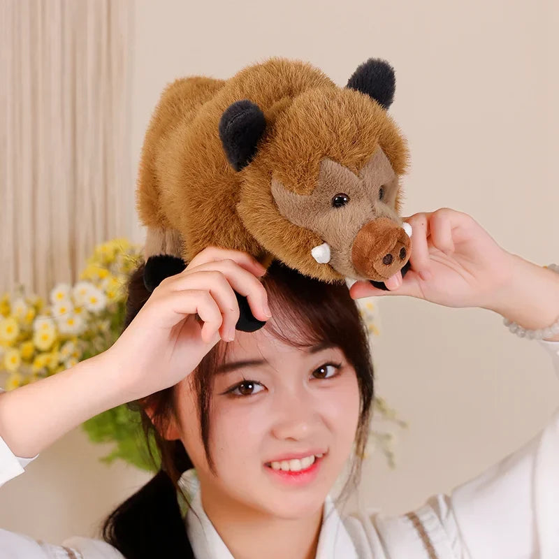 Adorable Fluffy Wild Boar Plush Toy - Perfect for Cuddles!