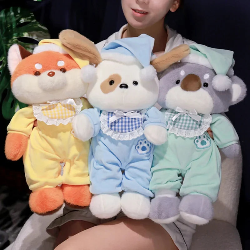 Cozy Bedtime Fox, Koala, and Dog Plushies for Dreamy Pajama Parties!