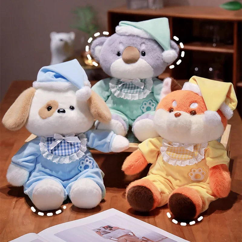 Cozy Bedtime Fox, Koala, and Dog Plushies for a Snuggly Pajama Party!