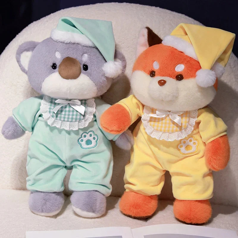 Cozy Bedtime Fox, Koala, and Dog Plushies for a Snuggly Pajama Party!
