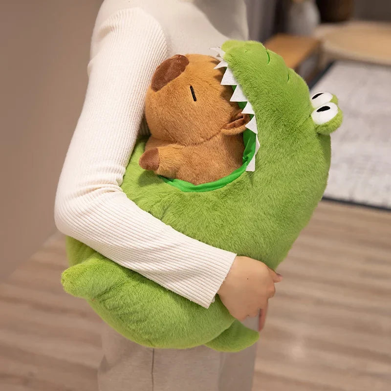 Adorable Capybara Green Dinosaur Plushie Outfit