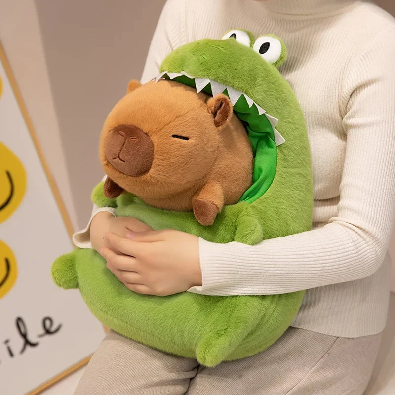 Adorable Capybara Green Dinosaur Plushie Outfit