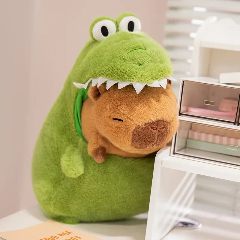Adorable Capybara Green Dinosaur Plushie Outfit