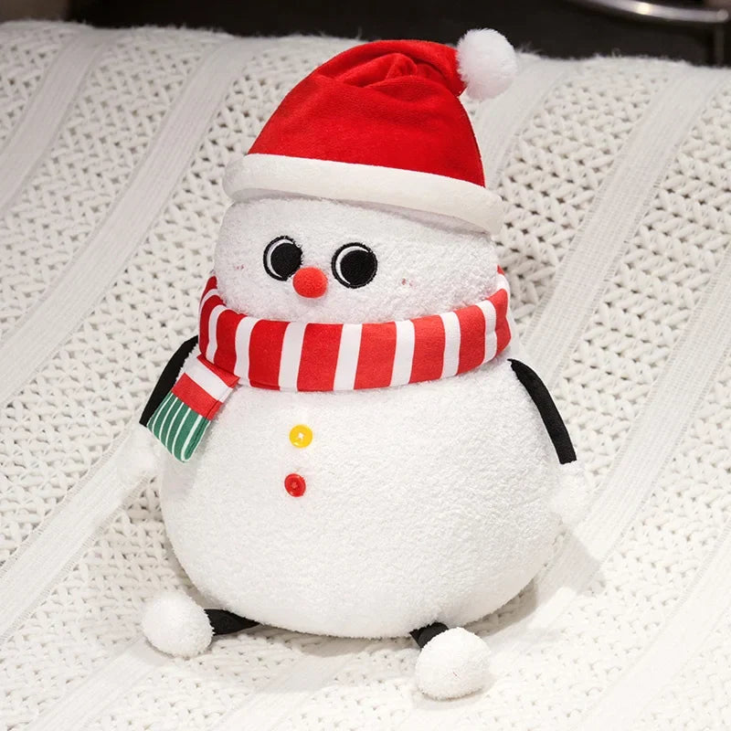 Adorable Plush Christmas Companions: Chubby Reindeer, Santa, and Snowman!