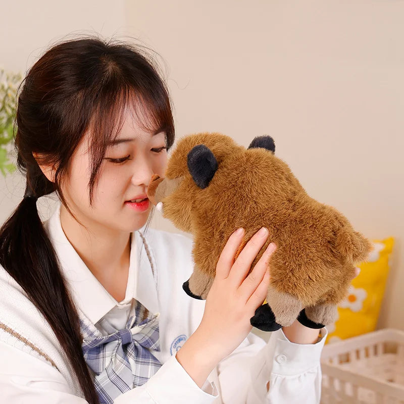 Adorable Fluffy Wild Boar Plush Toy - Perfect for Cuddles!