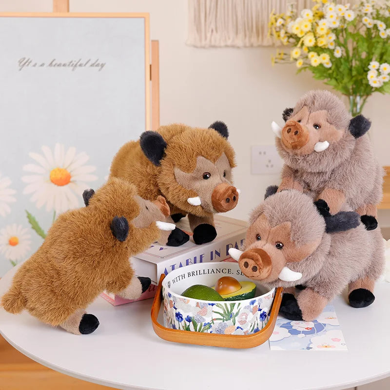 Adorable Fluffy Wild Boar Plush Toy - Perfect for Cuddles!