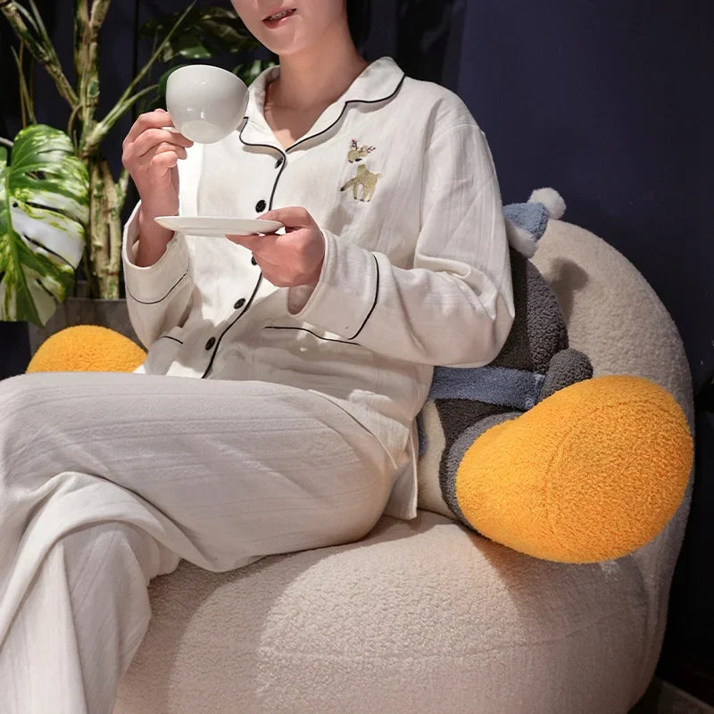 Cozy Fluffy Penguin Backrest Pillow for Ultimate Comfort