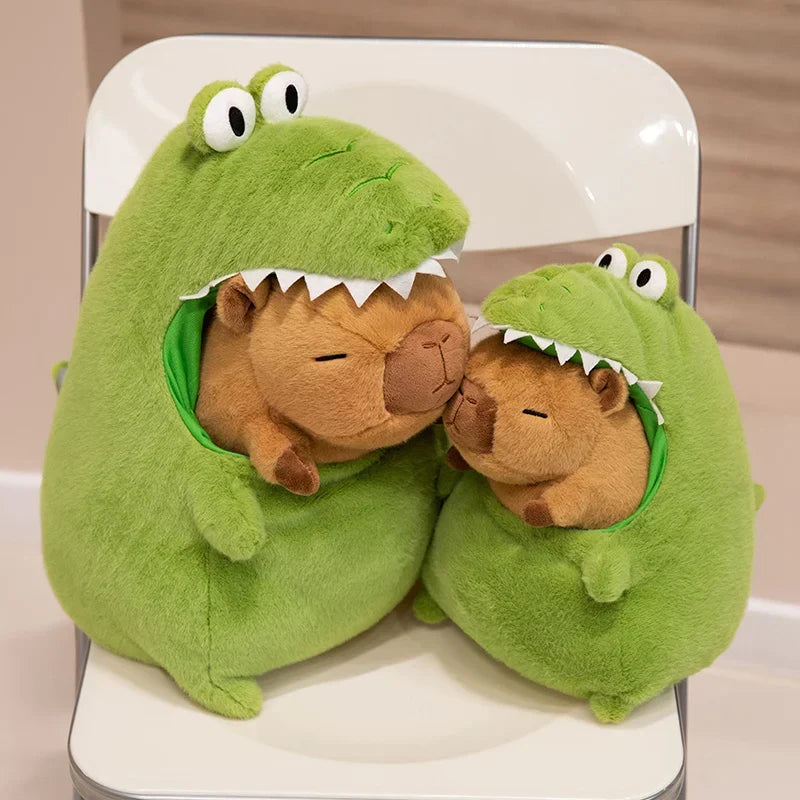 Adorable Capybara Green Dinosaur Plushie Outfit