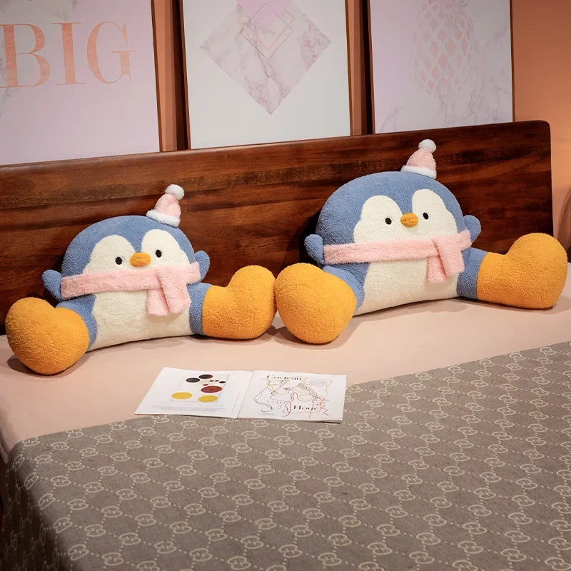 Cozy Fluffy Penguin Backrest Pillow for Ultimate Comfort