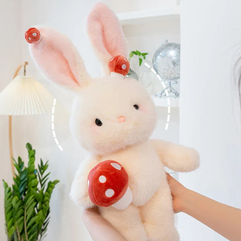 Adorable Kawaii White Bunny Mushroom Stuffed Toy