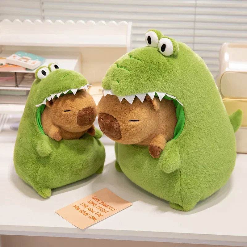 Adorable Capybara Green Dinosaur Plushie Outfit