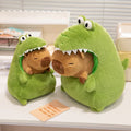 Adorable Capybara Green Dinosaur Plushie Outfit