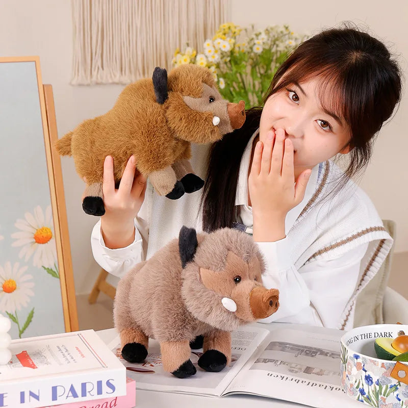 Adorable Fluffy Wild Boar Plush Toy - Perfect for Cuddles!