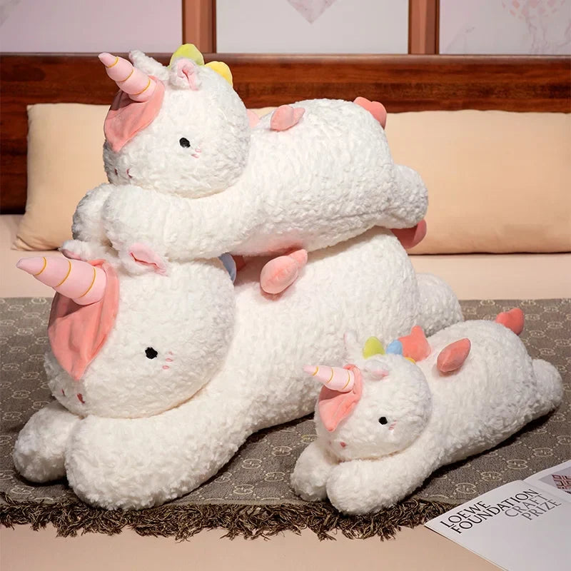 Adorable Oversized Chibi White Unicorn Stuffed Toy