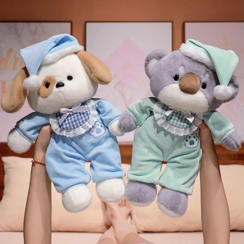 Cozy Bedtime Fox, Koala, and Dog Plushies for a Snuggly Pajama Party!