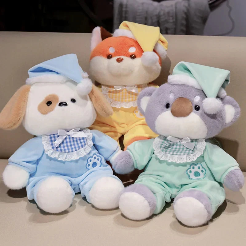 Cozy Bedtime Fox, Koala, and Dog Plushies for Dreamy Pajama Parties!