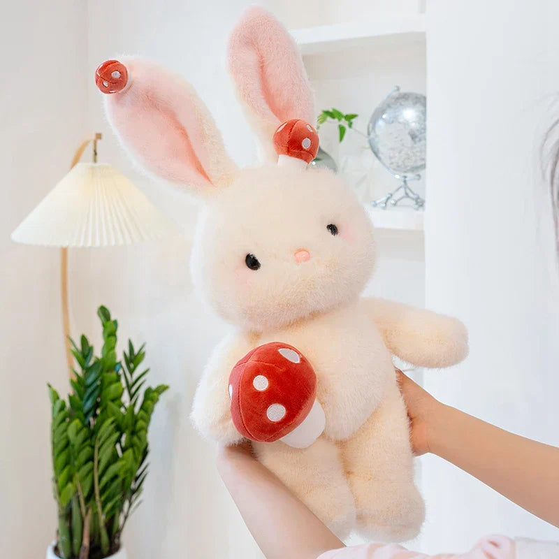 Adorable Kawaii White Bunny Mushroom Stuffed Toy