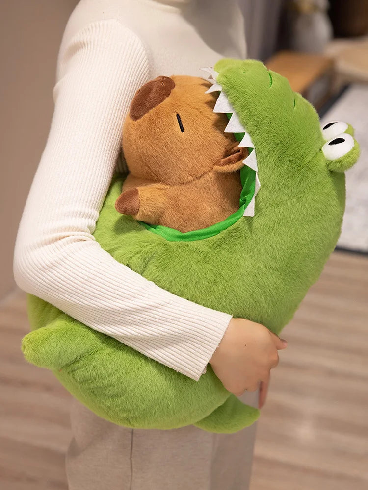 Adorable Capybara Green Dinosaur Plushie Outfit