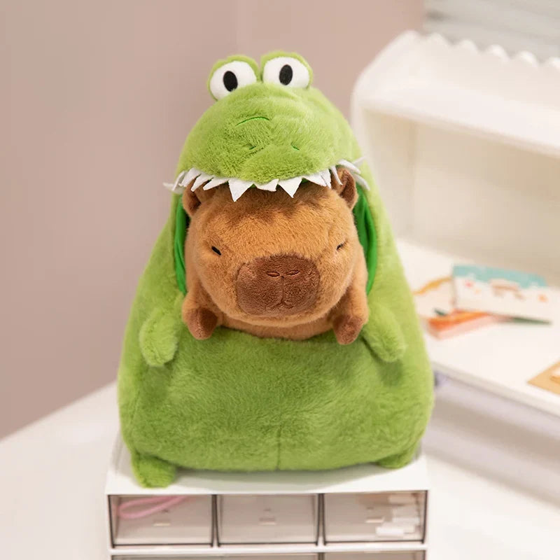 Adorable Capybara Green Dinosaur Plushie Outfit