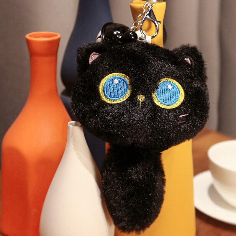 Enchanting Arrayah: The Adorable Blue-Eyed Black Cat Plushie