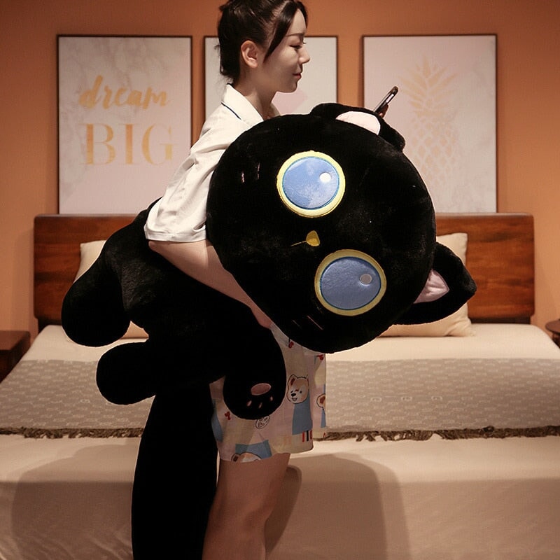 Enchanting Arrayah: The Adorable Blue-Eyed Black Cat Plushie
