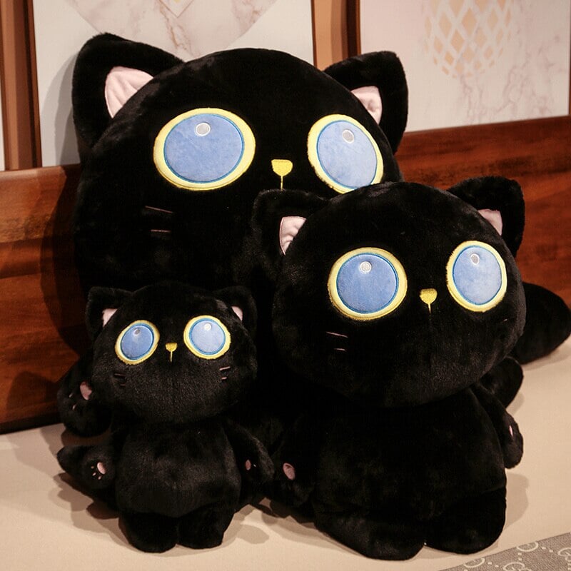 Enchanting Arrayah: The Adorable Blue-Eyed Black Cat Plushie