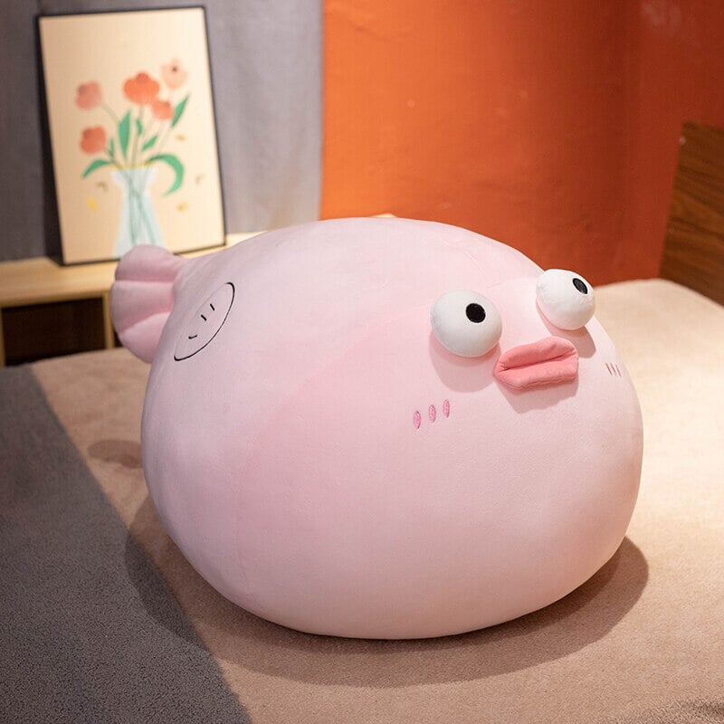 Surprise and Delight with Baba the Adorable Shocked Pufferfish Plush!