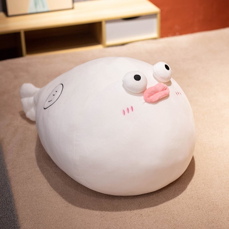Surprise and Delight with Baba the Adorable Shocked Pufferfish Plush!