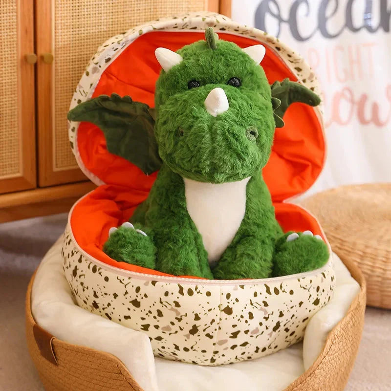 Adorable 2-in-1 Plush Baby Dragon Egg Companion